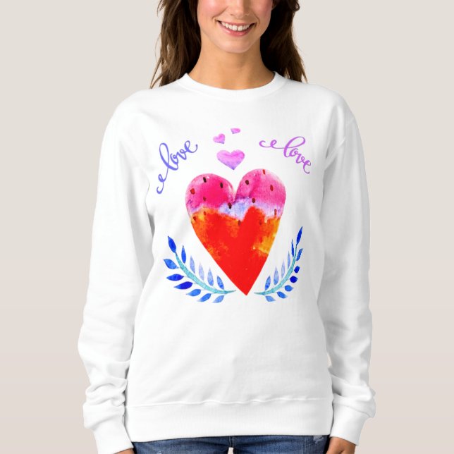 Sudadera Hermoso acuarela Madre Icono de pájaro (Anverso)