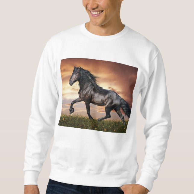 Sudadera Hermoso caballo negro (Anverso)