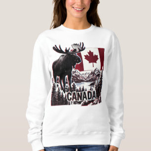 Sudadera Hermoso Canadá. Bandera canadiense. Alce canadiens