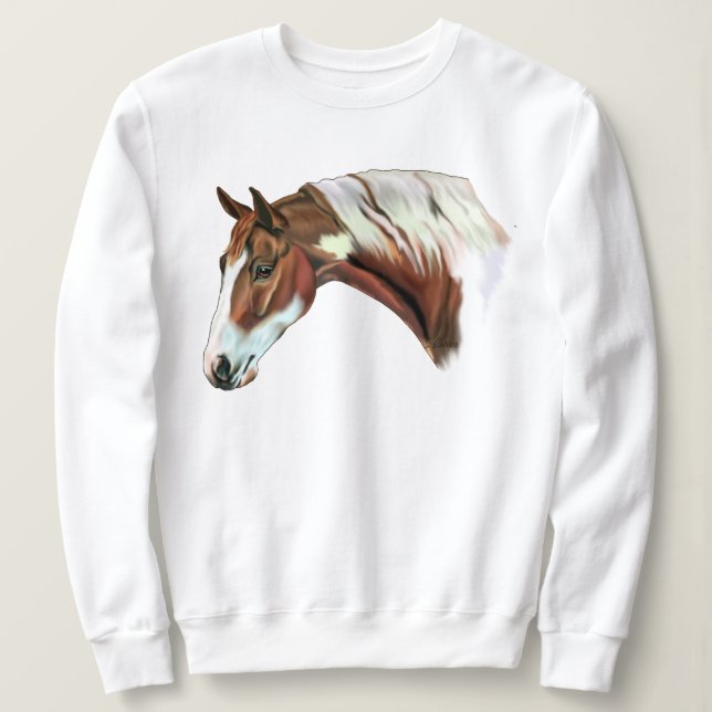 Sudadera Hermoso castaño Tovero Paint Horse (Anverso del diseño)