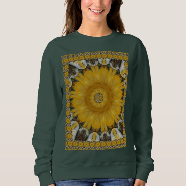 Sudadera Hermoso diseño brillante de flores de sol dorado (Anverso)