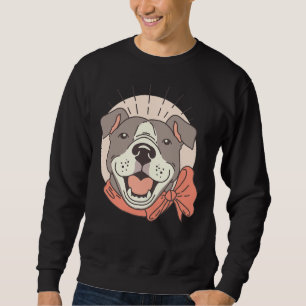 Sudadera Hermoso diseño de perro lindo pitbull feliz