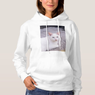 Sudadera Hermoso Gato Blanco