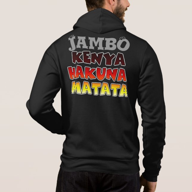 Sudadera Hermoso Jambo Kenya Hakuna Matata Agradable Arte (Reverso)