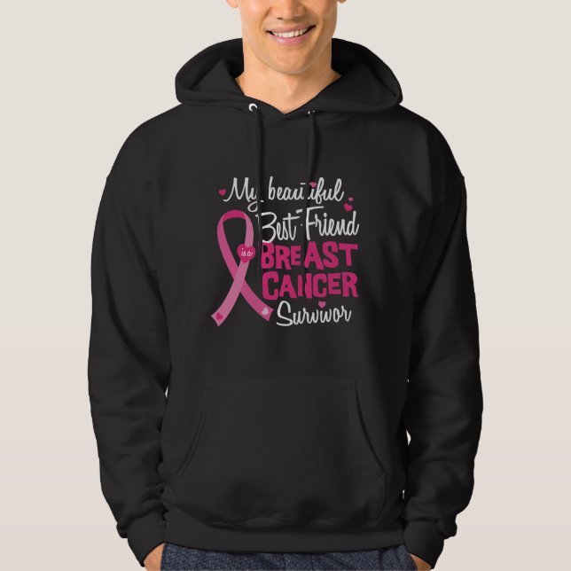 Sudadera Hermoso mejor amigo sobreviviente de cáncer de mam (Anverso)