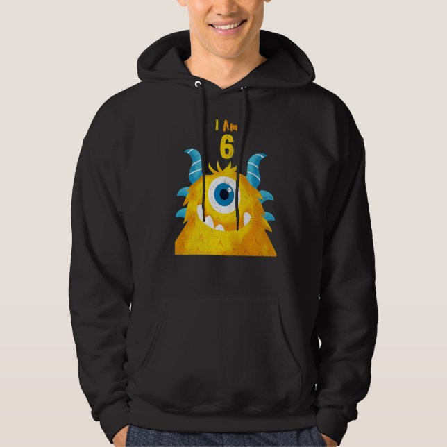 Sudadera Hermoso Monstruo de Cumpleaños Soy 6 Cumpleaños (Anverso)