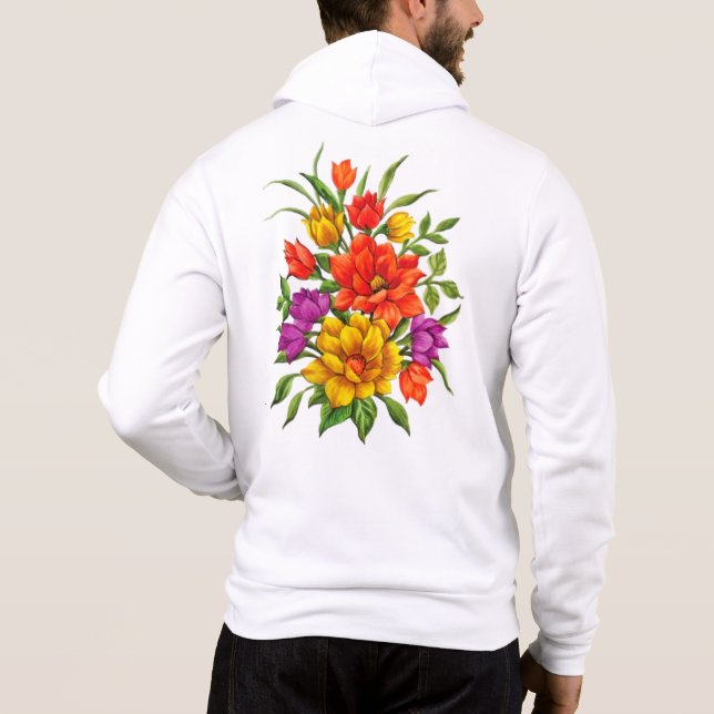 Sudadera Hermoso Ramillete De Flores En Acuarela-34123 (Reverso)