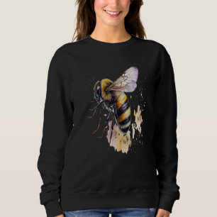 Sudadera Hermoso retrato de abeja acuarela