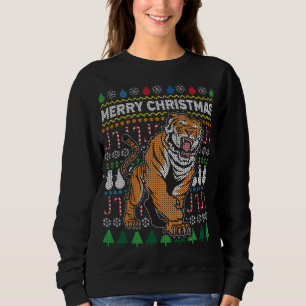 Sudadera Hermoso Tigre Feliz Navidad Feo Navidad Gran Gato