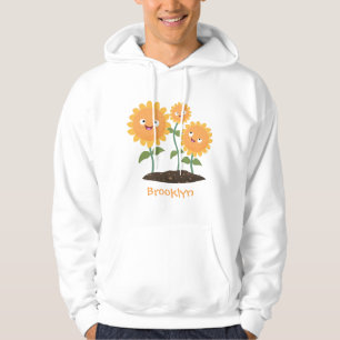 Sudadera Hermosos girasoles alegres sonrientes ilustracion 