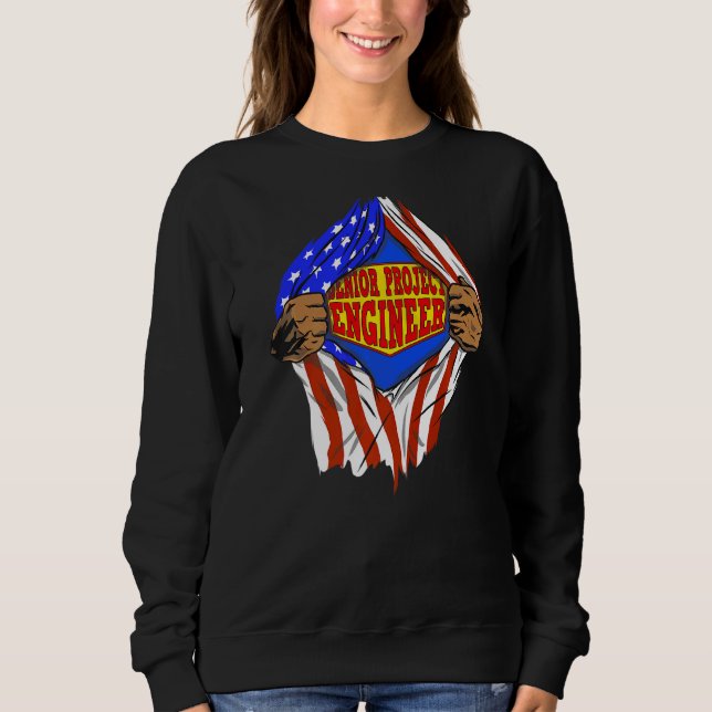 Sudadera Hero Job, ingeniero de proyectos de alto rango (Anverso)