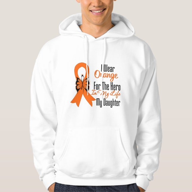 Sudadera Héroe anaranjado de la cinta de la leucemia mi (Anverso)
