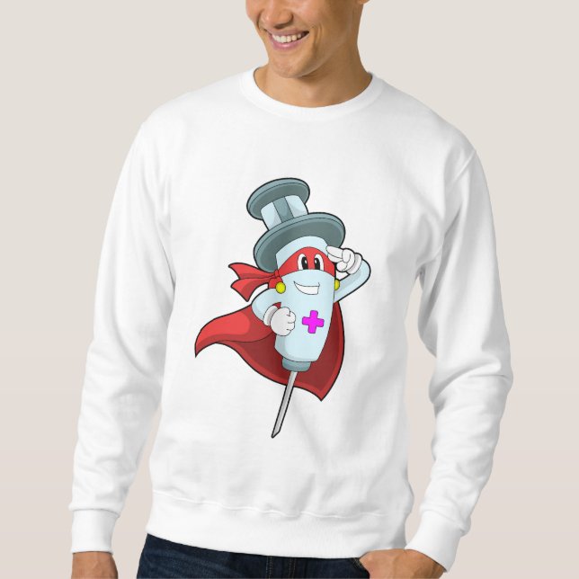 Sudadera Héroe como enfermera con jeringas (Anverso)