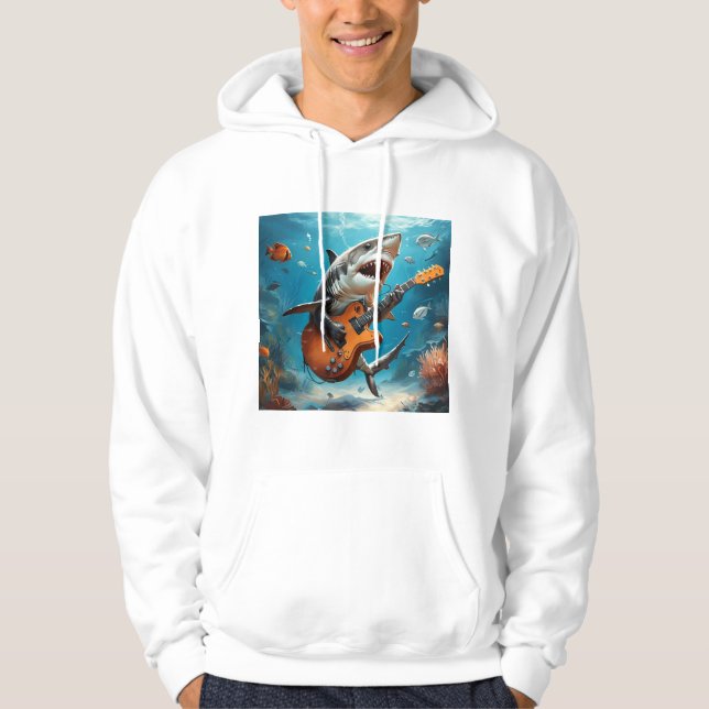Sudadera Héroe de guitarra de tiburón (Anverso)