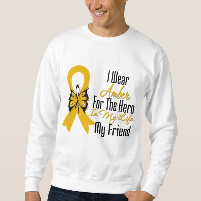 Sudadera Héroe de la cinta del cáncer del apéndice mi amigo (Anverso)