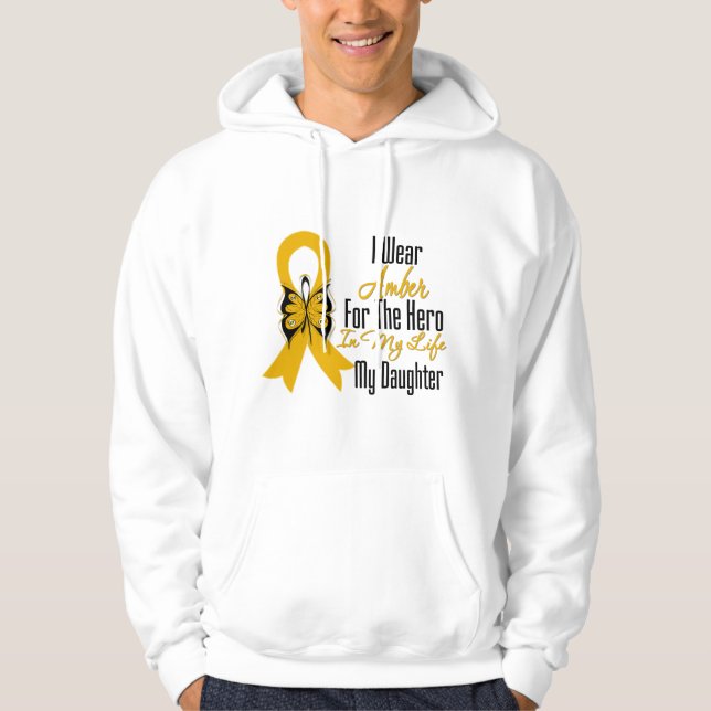 Sudadera Héroe de la cinta del cáncer del apéndice mi hija (Anverso)