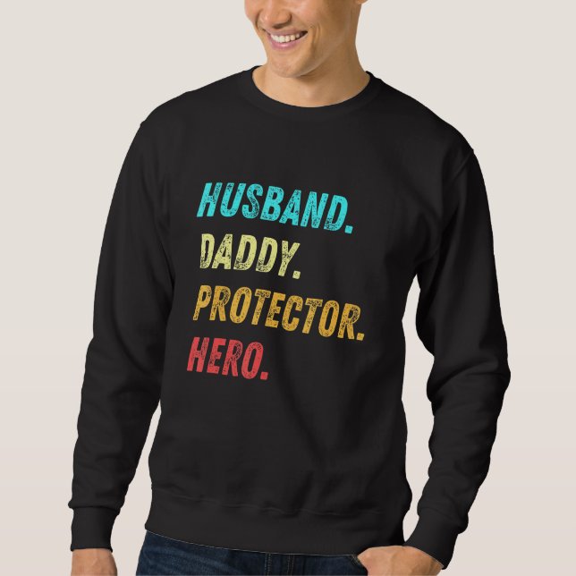 Sudadera Héroe de padres veteranos de su marido papá (Anverso)