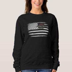 Sudadera Héroe de papá, esposo de padre, padre de familia,