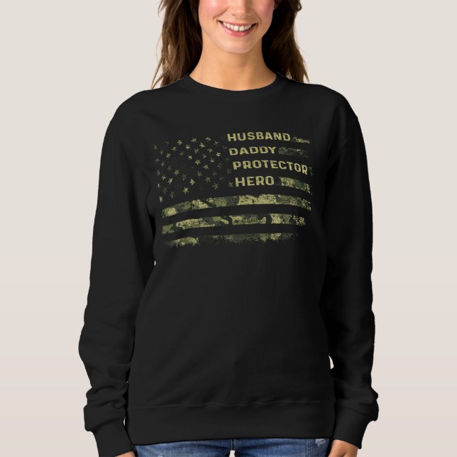 Sudadera Héroe del padre feliz padre de papá marido (Anverso)