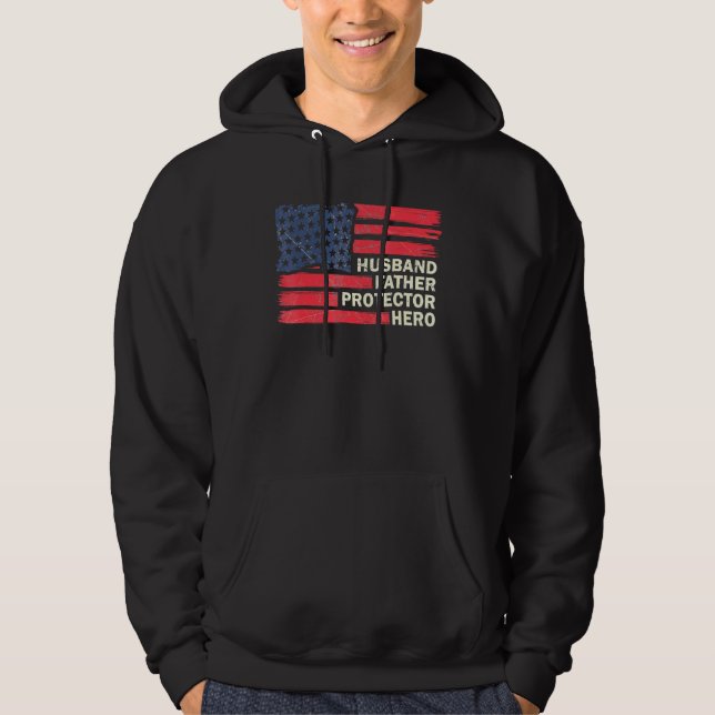 Sudadera Héroe del protector de los esposos masculinos - Dí (Anverso)