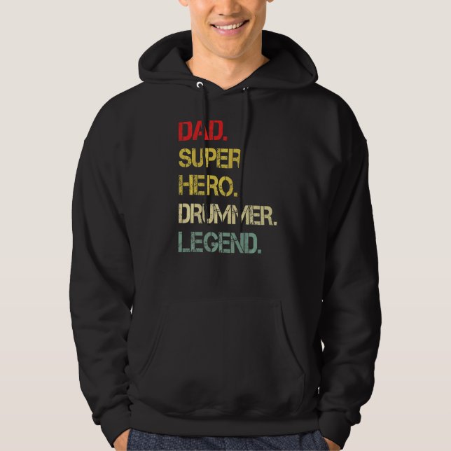 Sudadera Héroe Héroe Hérommer Leyenda Vintage Drummer (Anverso)