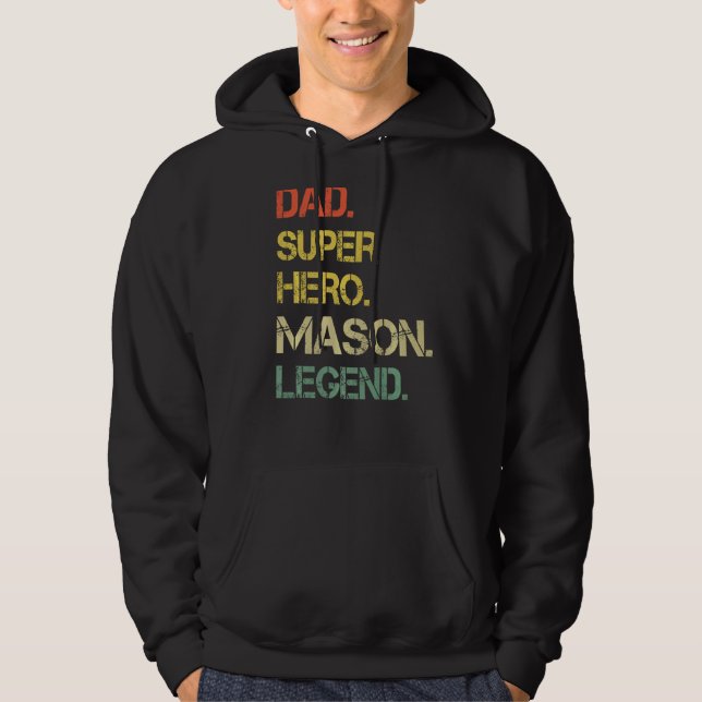 Sudadera Héroe mason, leyenda del padre de padre de estilo  (Anverso)