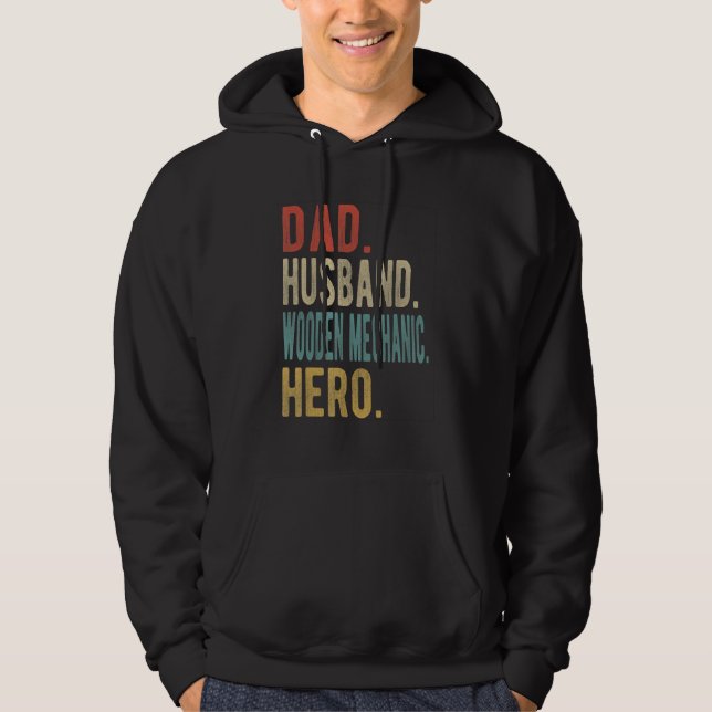 Sudadera Héroe mecánico de madera para hombres papá marido (Anverso)
