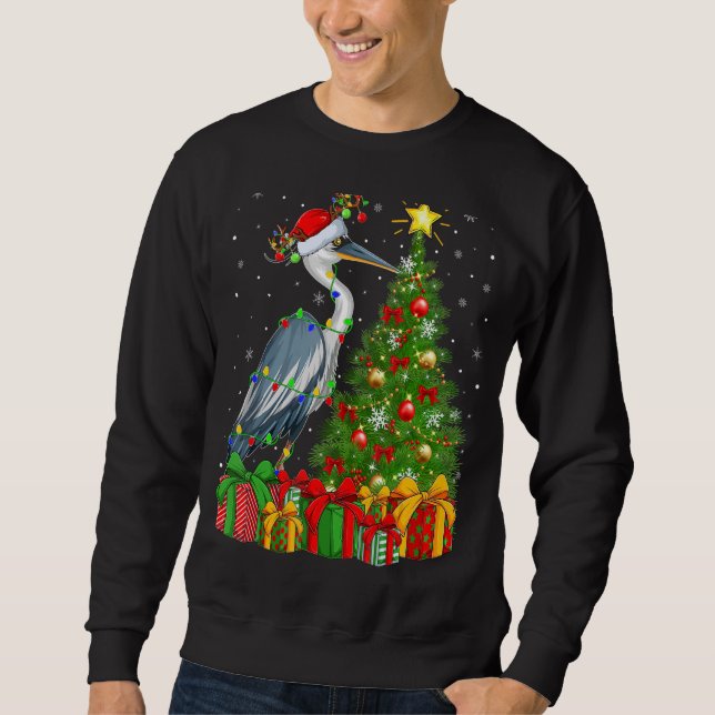 Sudadera Heron Bird Xmas Holiday Santa Heron Navidades Tr (Anverso)