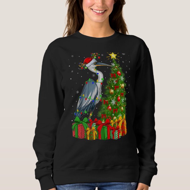 Sudadera Heron Bird Xmas Holiday Santa Heron Navidades Tre (Anverso)