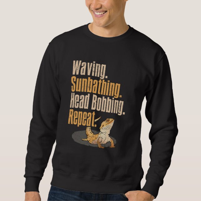 Sudadera Herpetólogo Dragón Barbudo Saludando Tomando el So (Anverso)