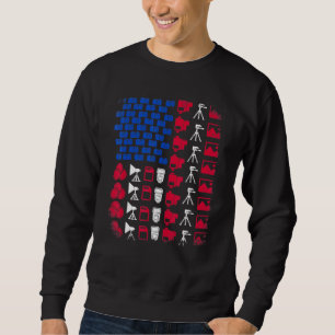Sudadera Herramienta de Fotógrafo Orgullo Bandera Americana