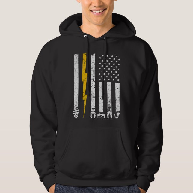 Sudadera Herramientas eléctricas antiguas USA bandera ameri (Anverso)