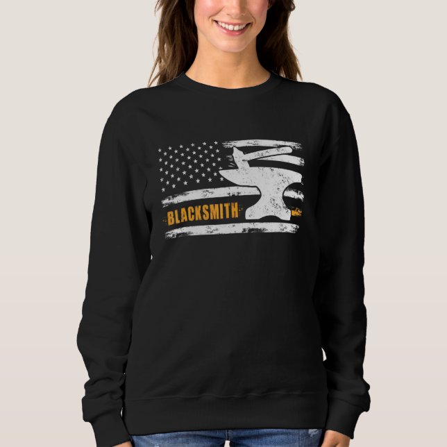 Sudadera Herrero Martillo Anvil Bandera Cuchilla Maker Acer (Anverso)