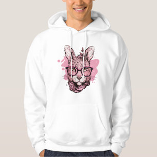 Sudadera Hervidad Cute Cara Gafas Rosa Leopardo Floral Pasc