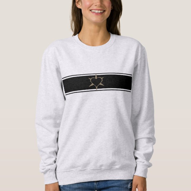 Sudadera Herz ♥ Heart ♥ black-white (Anverso)