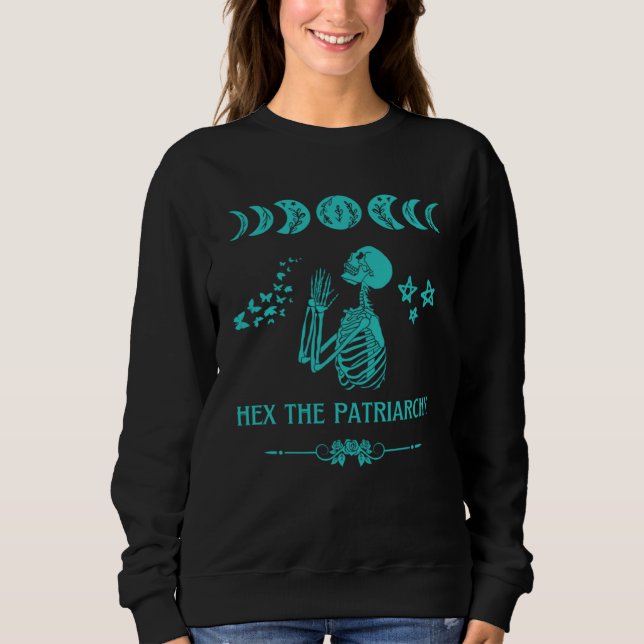 Sudadera Hex The Patriarchy Pro Choice Feminism Goth Teal G (Anverso)