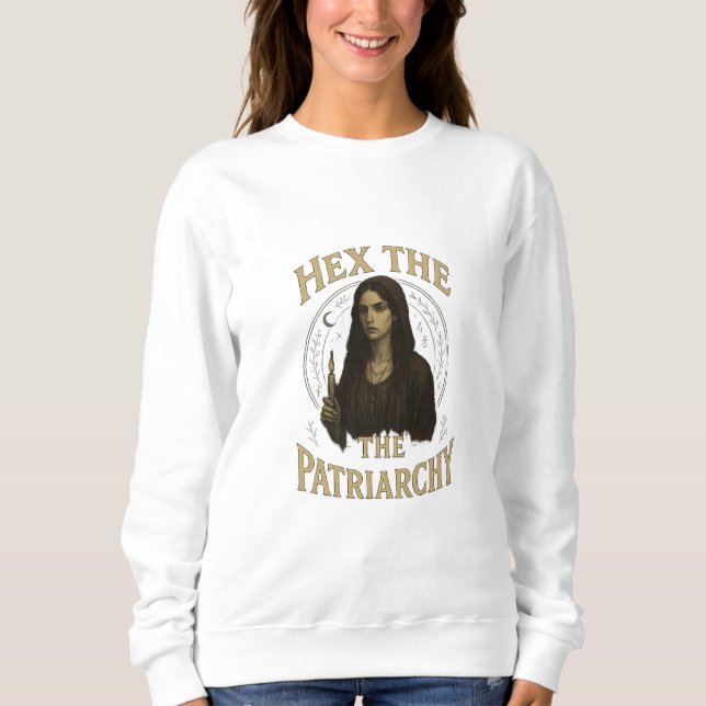 Sudadera Hex the Patriarchy – Wiccan Witch Illustration  (Anverso)
