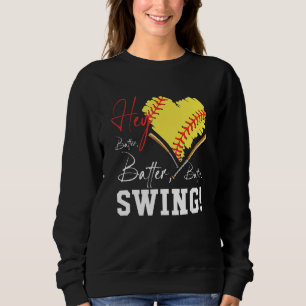 Sudadera Hey Batter Swing Baseball Player Heartbal Mom Soft
