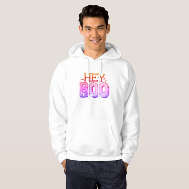 Sudadera Hey Boo Cute Halloween Men's (Anverso completo)