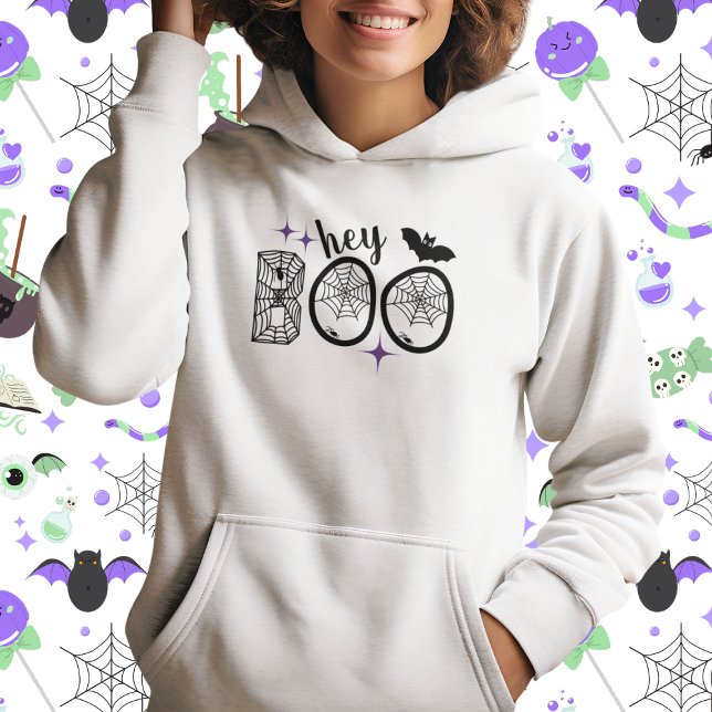 Sudadera Hey y Bye Boo Halloween Bat and Web (This item is for display purposes only to illustrate the design element. )