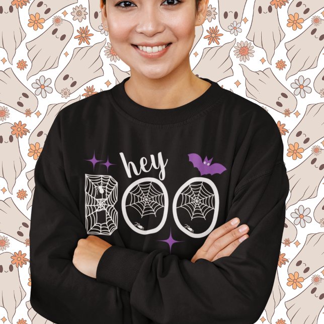 Sudadera Hey y Bye Boo Halloween Bat and Web (This item is for display purposes only to illustrate the design element. )