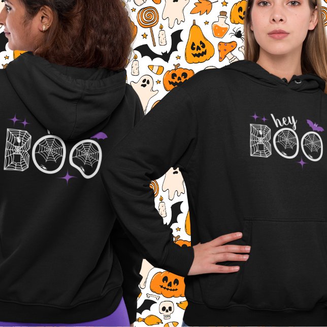 Sudadera Hey y Bye Boo Halloween Bat and Web (This item is for display purposes only to illustrate the design element. )