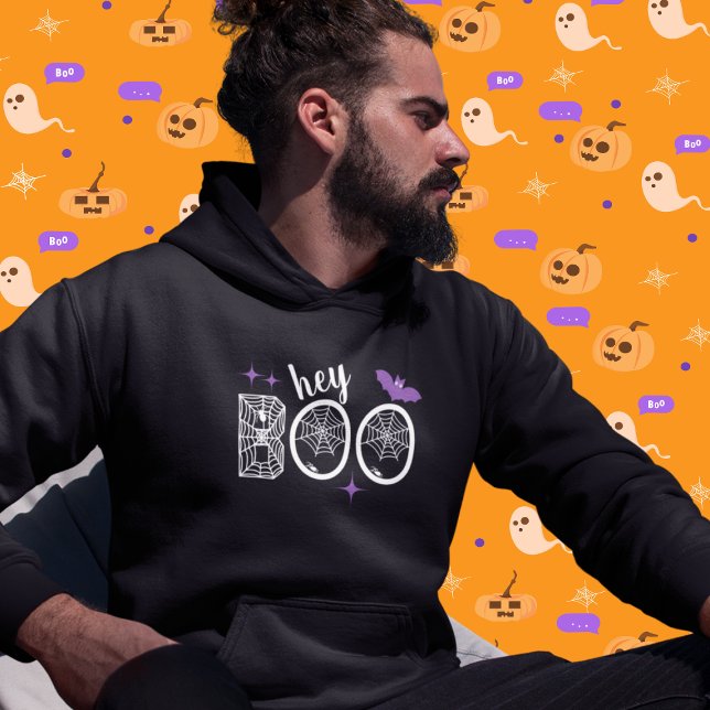 Sudadera Hey y Bye Boo Halloween Bat and Web (This item is for display purposes only to illustrate the design element. )