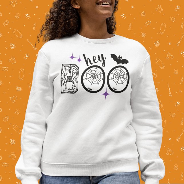 Sudadera Hey y Bye Boo Halloween Bat and Web (This item is for display purposes only to illustrate the design element. )