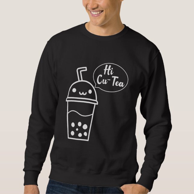 Sudadera Hi Cu Tea Boba Tea Cup Wink Bubble Milk Tea Pun (Anverso)