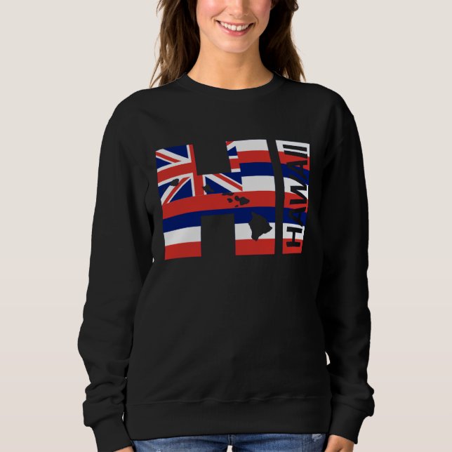 Sudadera HI Hawaii Islands Hawaiian Flag Beach (Anverso)