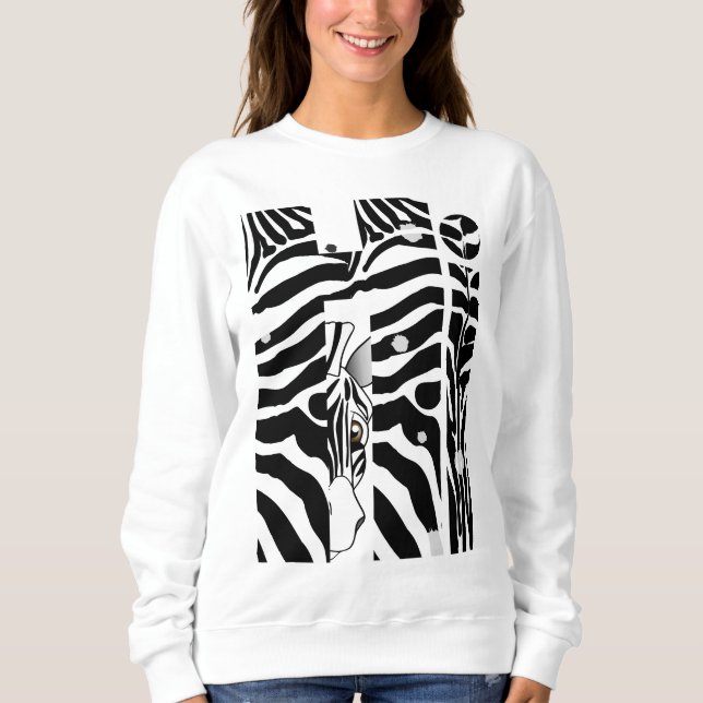 Sudadera "Hi" Zebra Black/White Strips Resumen Trendy (Anverso)