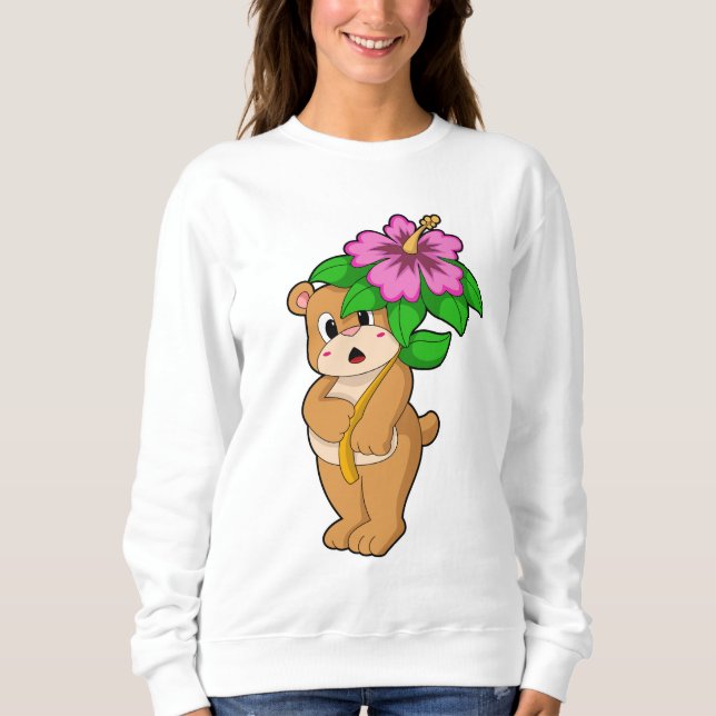 Sudadera Hibisco Oso con Flor (Anverso)