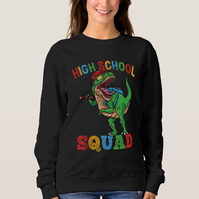 Sudadera High School Squad Rex Dinosaur Back To School Boys (Anverso)
