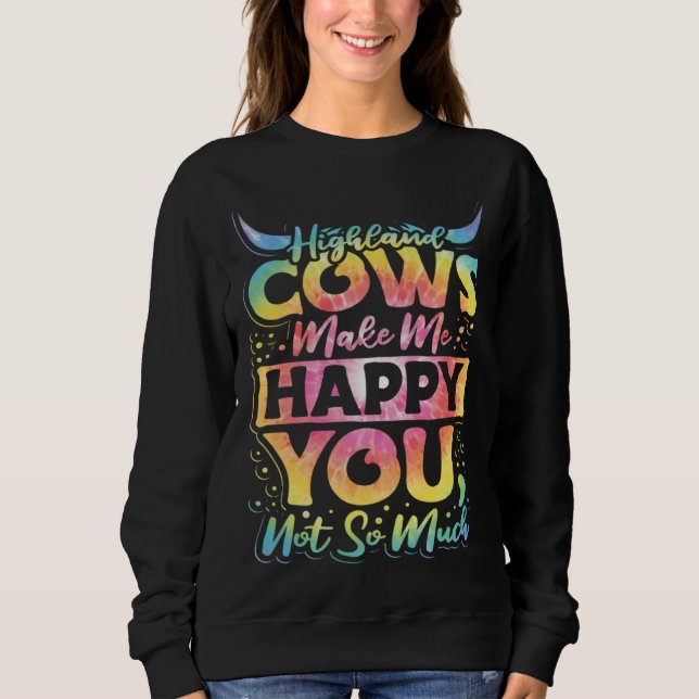 Sudadera Highland Cattle Cute Highland Cows Make Me Happy f (Anverso)